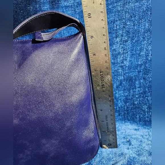 Y2K Furla Purple Leather Single Handle Shoulder Bag - Picture 7 of 13